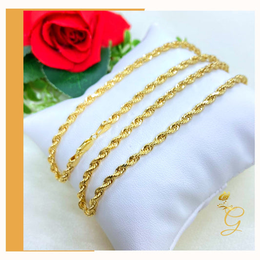 10K Gold Rope Chain 24” 3.06 MM Width